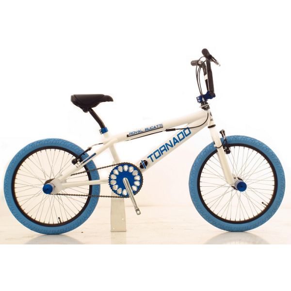 Freestyle BMX 20 Royal-Bugatti - blanc avec pneus bleus