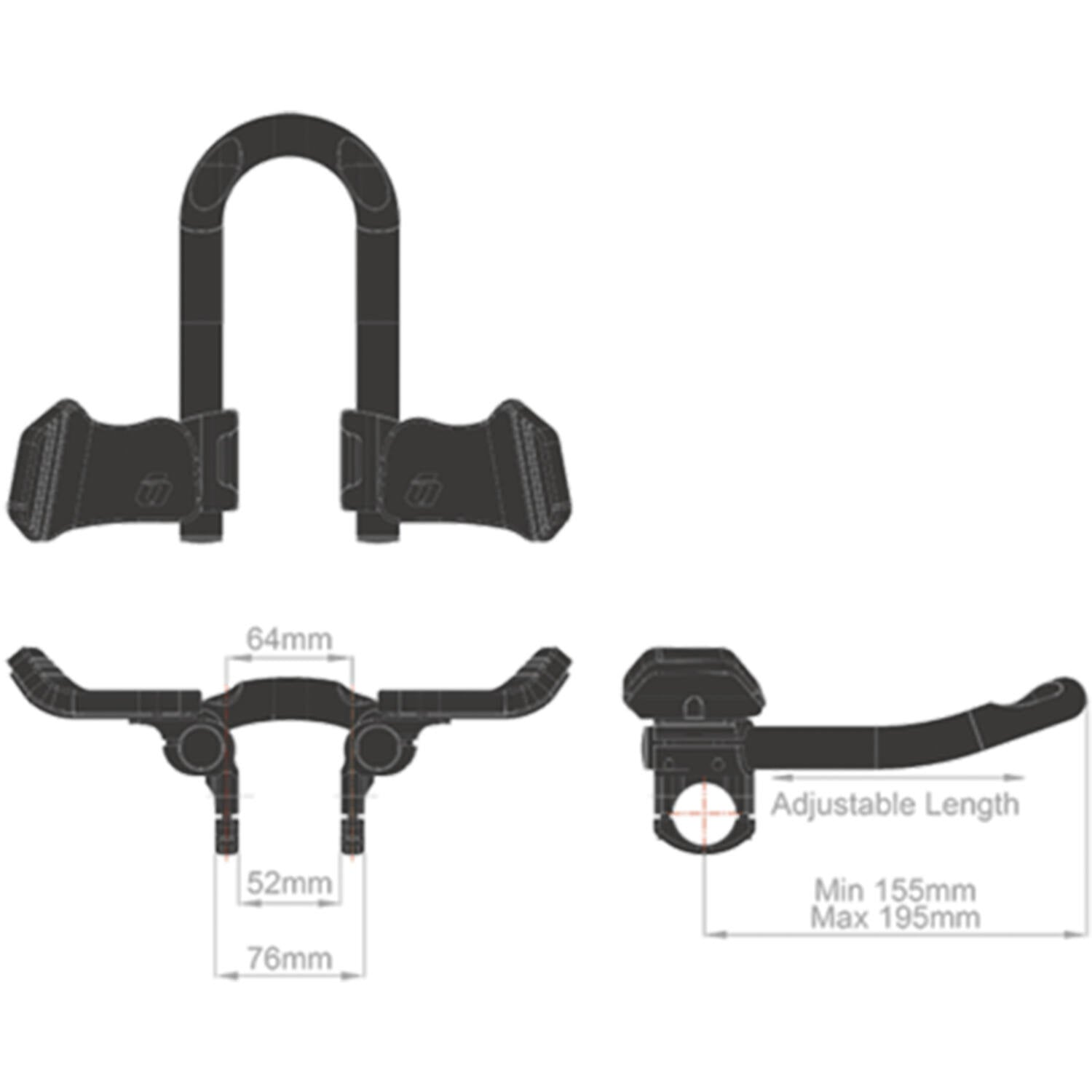 Controltech - falcon triathlon tt opzetstuur mini clip-on aluminium