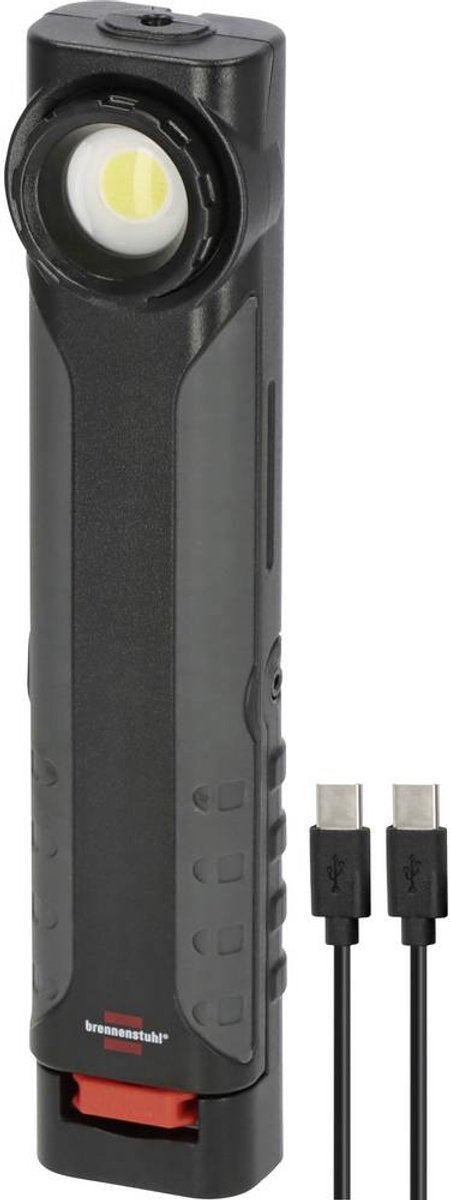 Brennenstuhl oplaadbare led zaklamp hl 600 ad met dynamo snellaadoptie (600+180lm, ip54, ik08, oplaadbare werklamp met geïntegreerde haak en magneten, inclusief usb c oplaadkabel, tot 15 uur lichtduur)