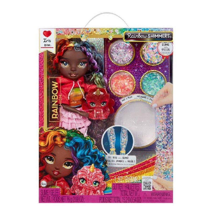 Rainbow high shimmers met slijm-modepop - iris (regenboogkleurig)