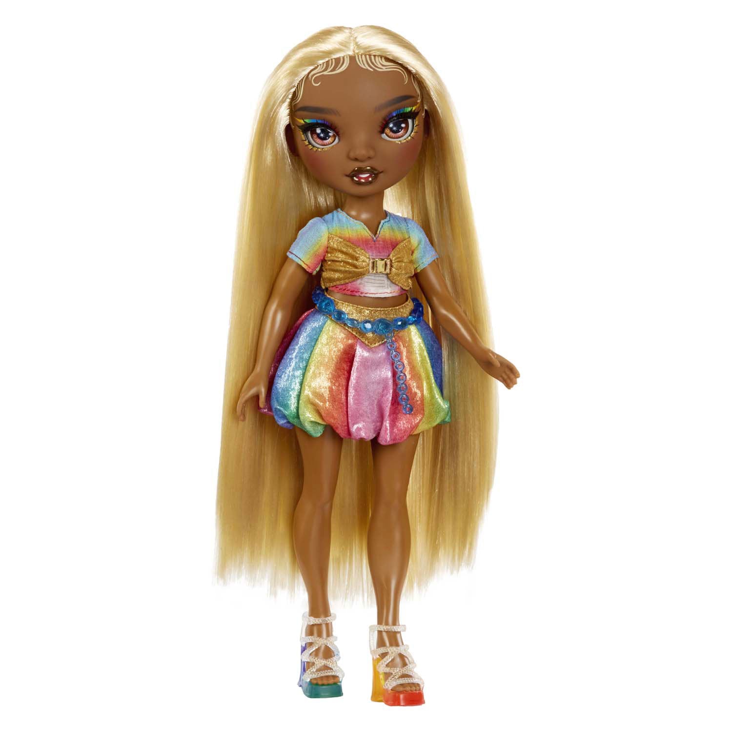 Mga entertainment regenboog hoog modepop met haarkrijt - meline goud