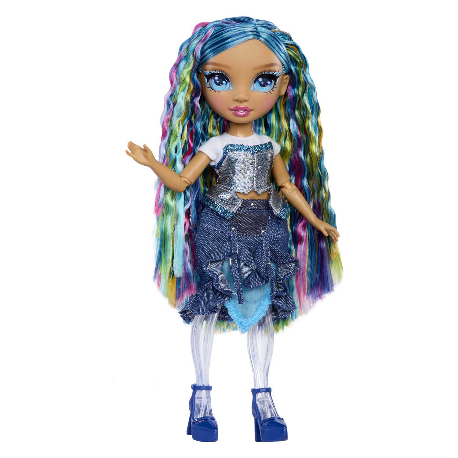 Rainbow high shimmers met slijm-modepop - skyler (blauw)