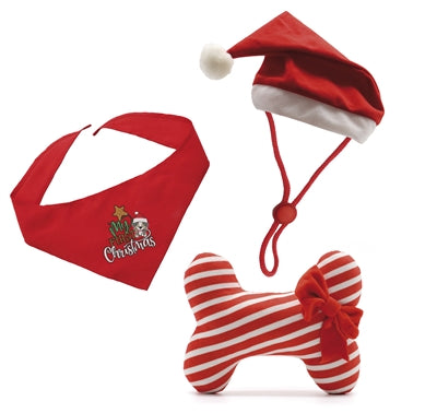 Croci xmas mijn eerste kerst hondenset muts bandana bot