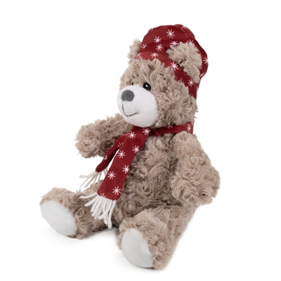 Cupido comet brie beer met muts en sjaal rood