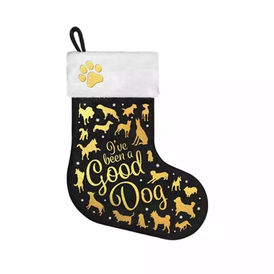 Plentygifts kerstsok goede hond zwart