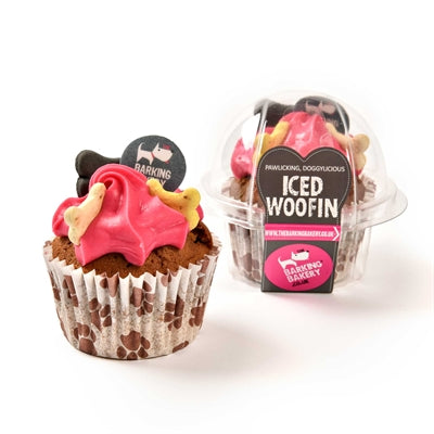 De blaffende bakkerij vanille woofin met roze glazuur