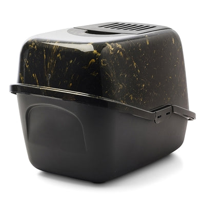 Savic kattenbak nestor marmer zwart goud