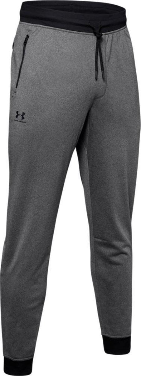 Under armour sportstyle tricot jogger heren sportbroek - grijs zwart l