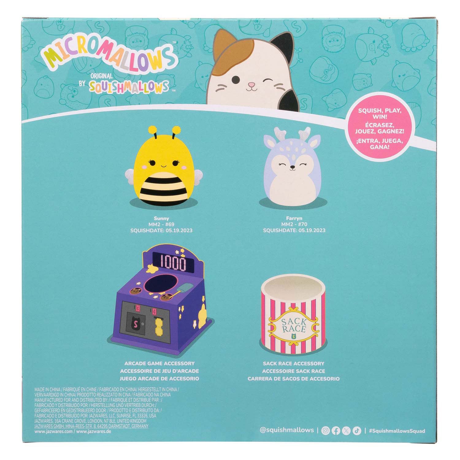 Squishmallows knuffel pluche micromallows - game on, 4dlg.
