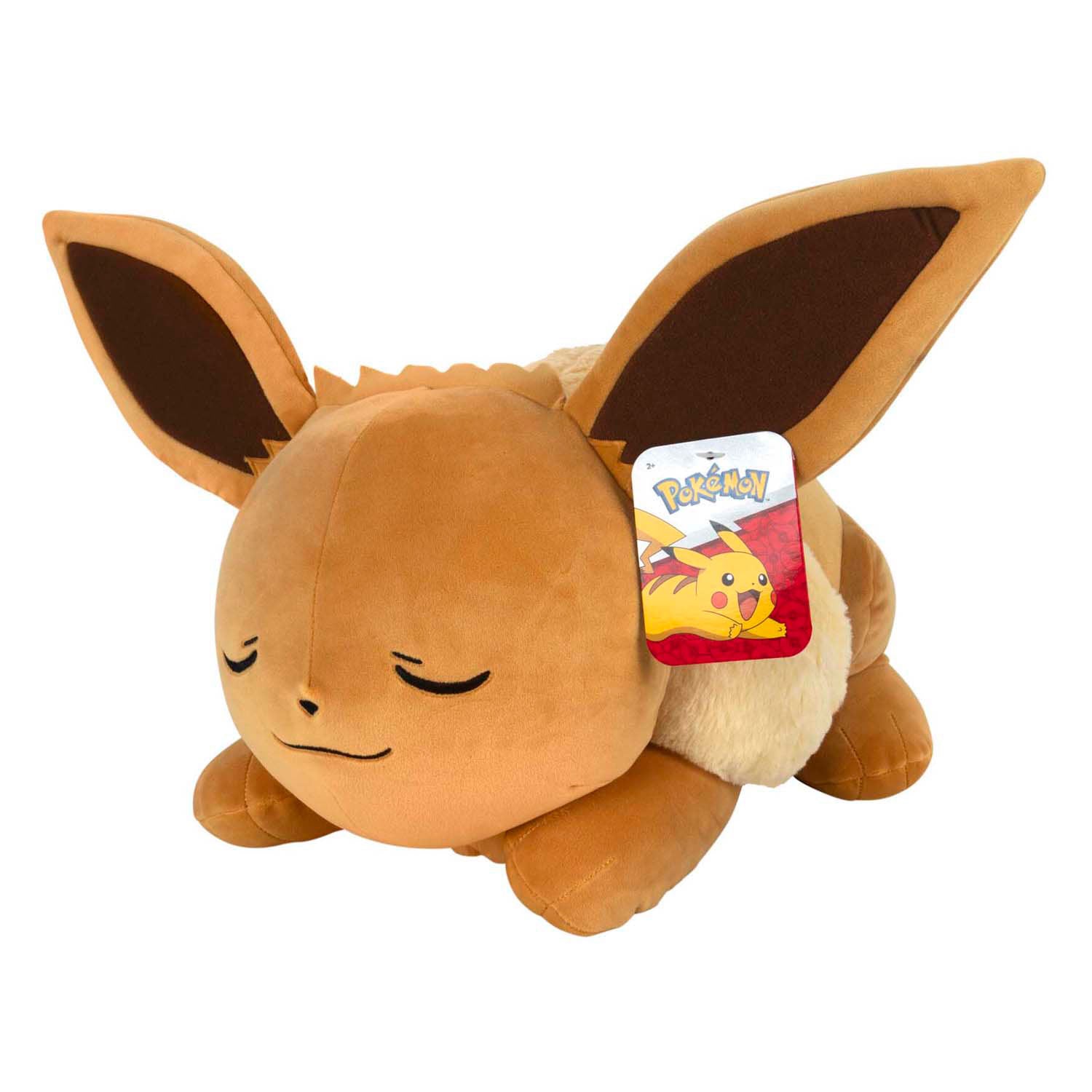 Jazwares pokémon slapende knuffel pluche eevee, 45cm