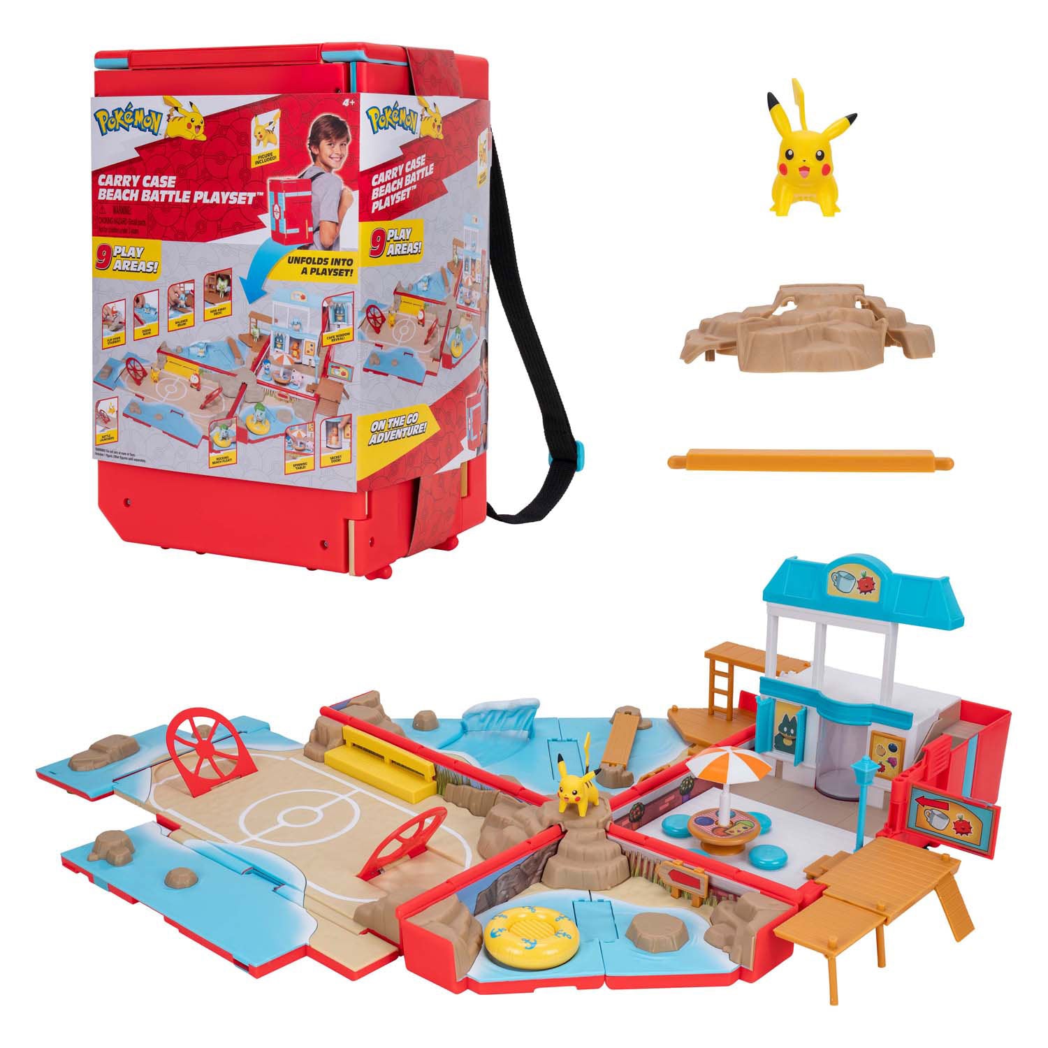 Jazwares pokémon - draagkoffer battle beach speelset