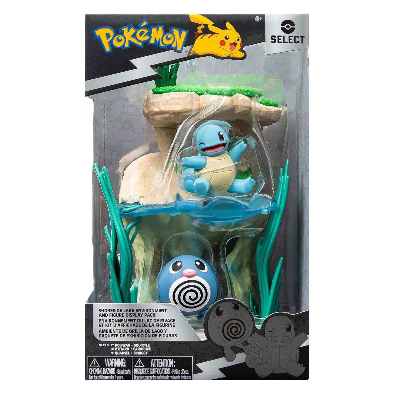 Jazwares pokémon environment figuren set - poliwag squirtle