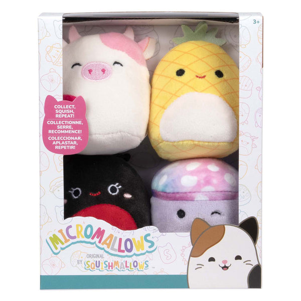 Squishmallows knuffel pluche micromallows - maui, trudy, caedyn, minya, 4-pack