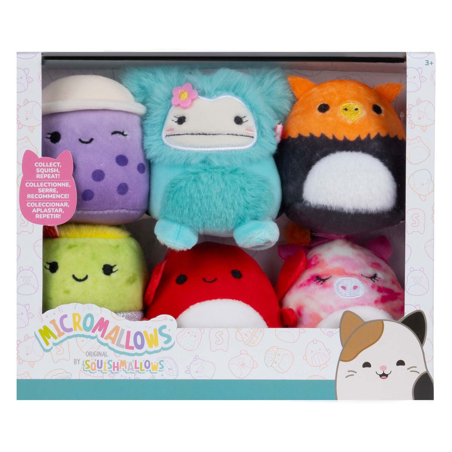 Squishmallows knuffel pluche micromallows - myrnam henley, carlos, anjara, joelle, poplina, 6-pack