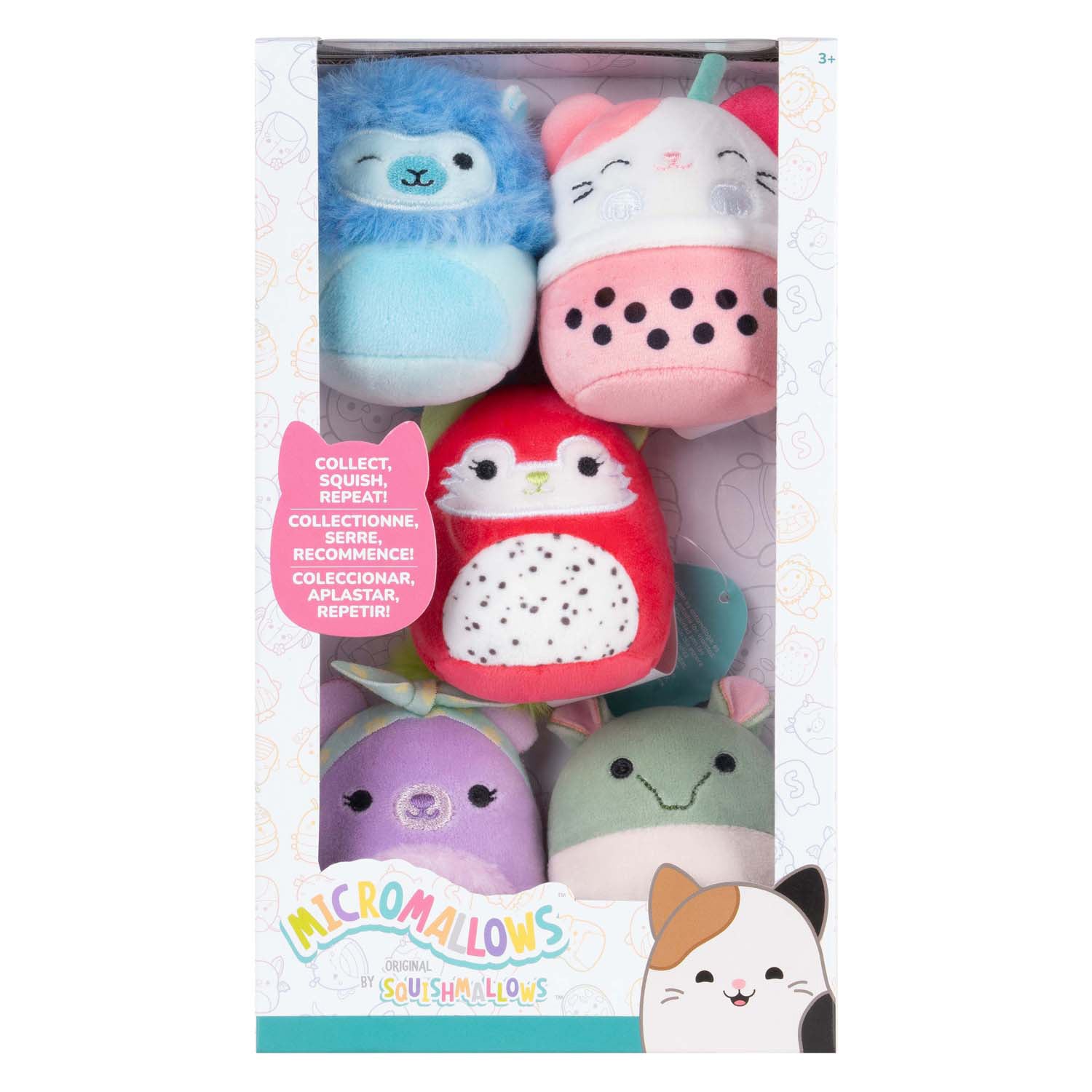 Jazwares squishmallows knuffel pluche - micromallows silvy, rozen, aarin, roxy, gerald - 5dlg.