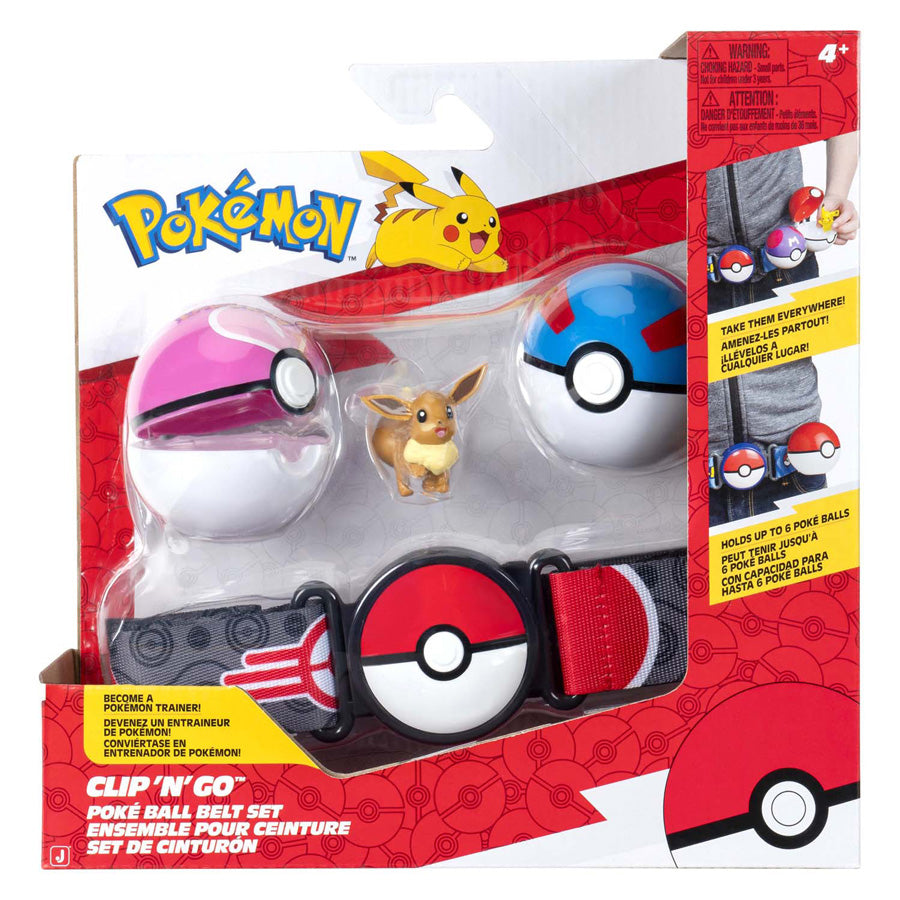Jazwares pokémon clip 'n' go met riem speelset eevee great ball