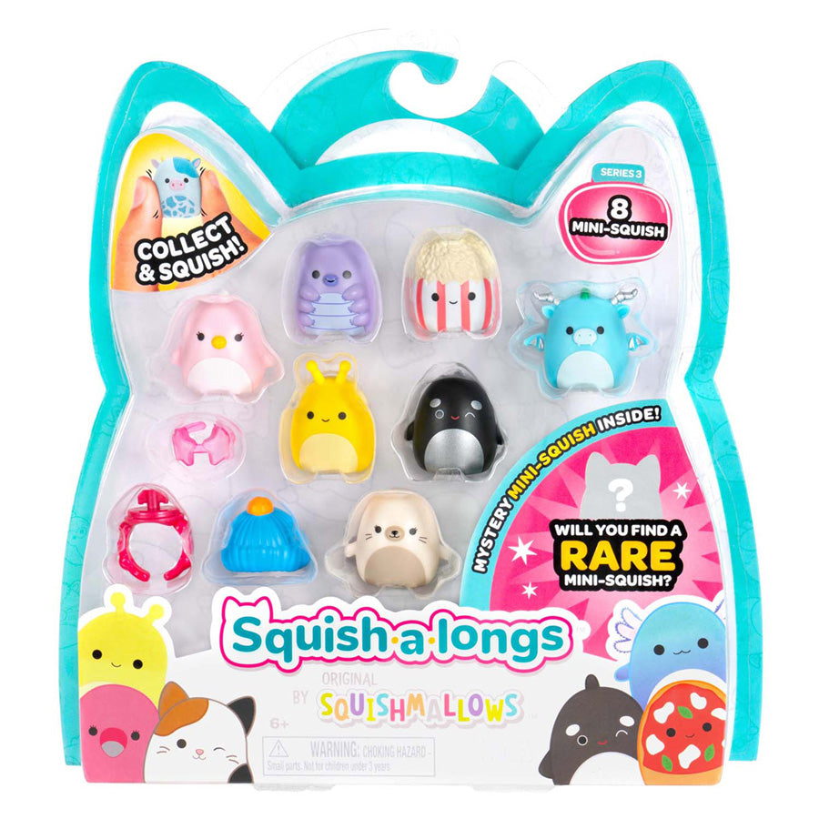 Jazwares squishmallows - squish-a-longs speelfiguren style 2 - 8dlg.