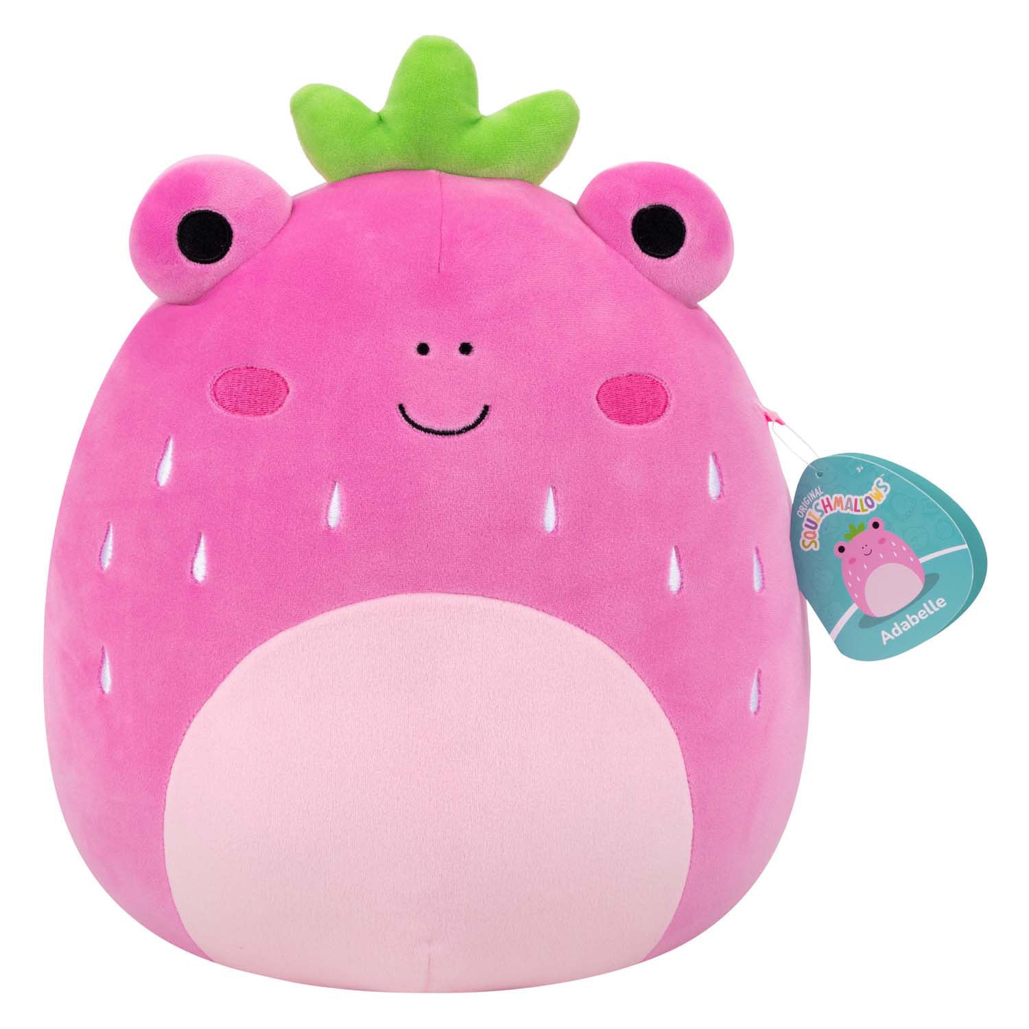 Jazwares squishmallows knuffel pluche - adabelle the pink strawberry frog - 30cm