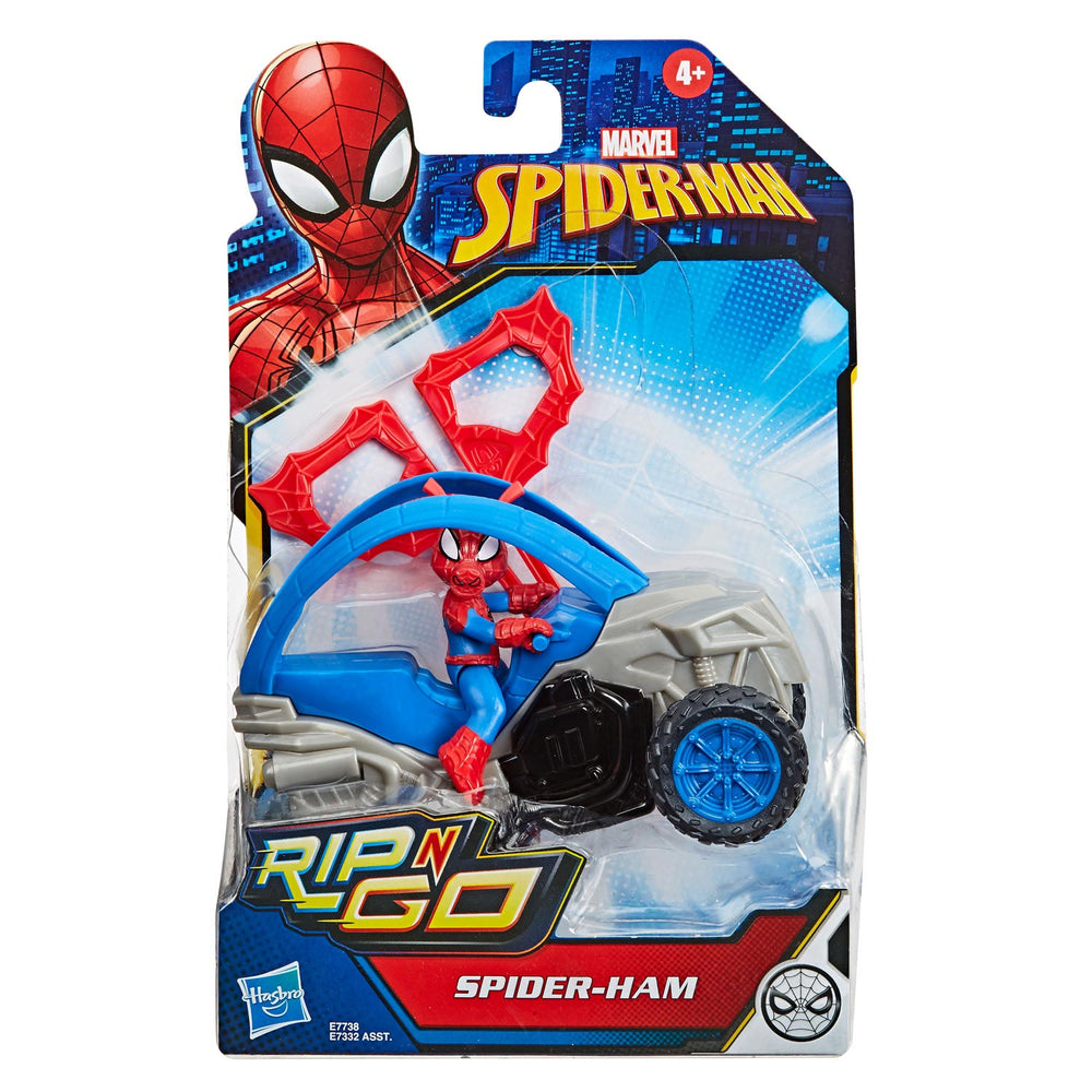 Hasbro Spider-Man Rip en Go Figuur Blauw