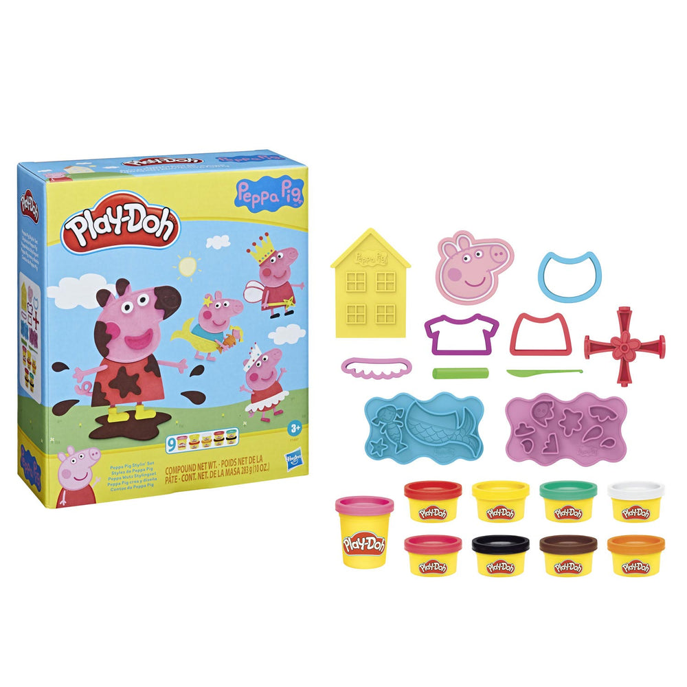 Play-doh peppa pig styling speelset - boetseerklei - inclusief 9 potjes