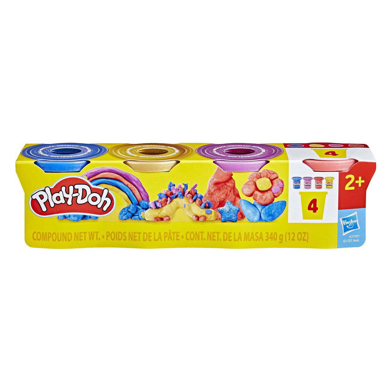 Play-doh metallic glans - 4 kleipotjes