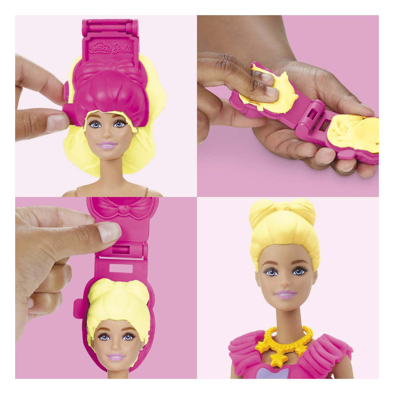Play-doh barbie ruches en strikken - 3 kleipotjes