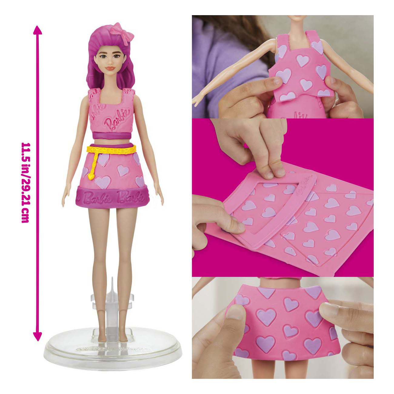 Play-doh barbie hartjes en haar - 2 kleipotjes