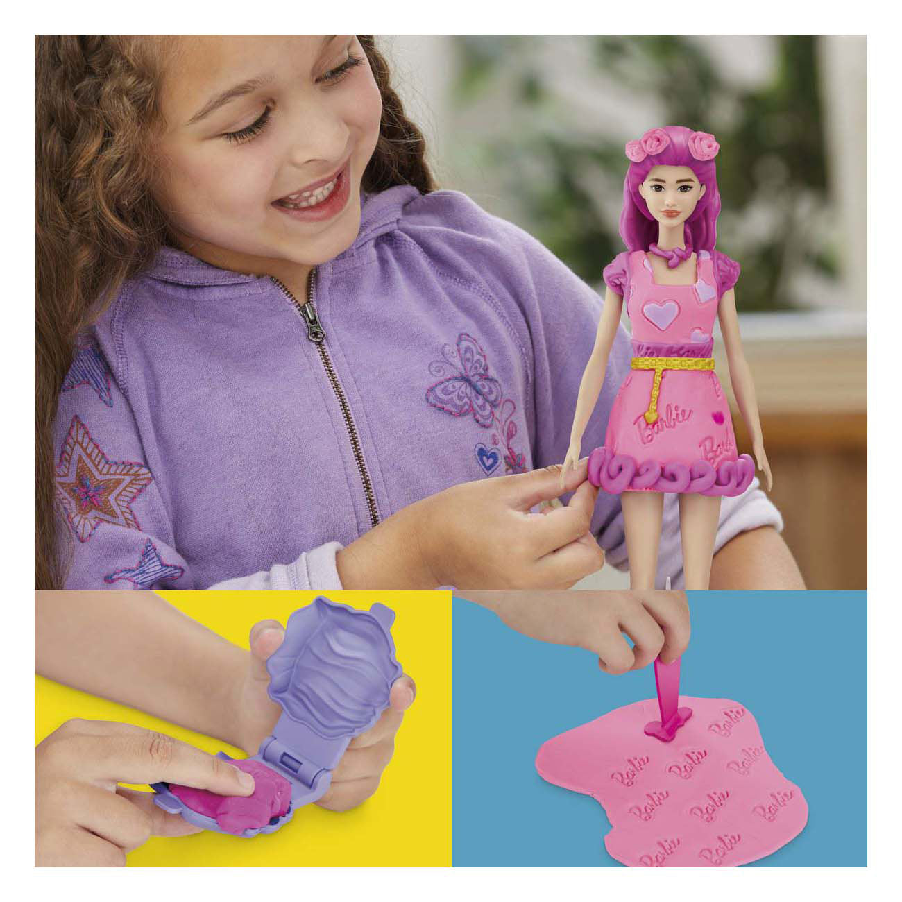 Play-doh -set barbiepop hartjes en haar - boetseerklei