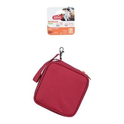 Zolux bvk 2in1 opvouwbare voerbak en drinkbak rood