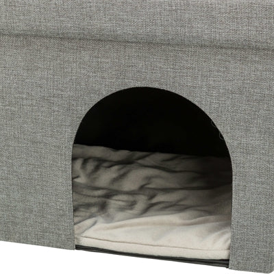 Trixie kattenmand kattenhuis kimy soft 2 verdiepingen lichtgrijs