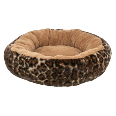 Trixie hondenmand leo soft rond pluche bruin panterprint