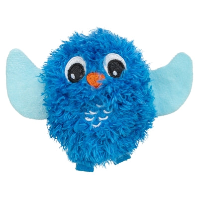 Trixie uil pluche met kattenkruid catnip blauw
