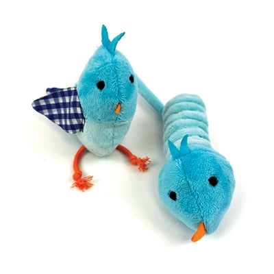 Happy pet tabby patch vogel blauw