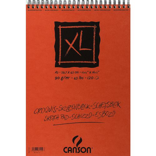 Canson schetsblok xl a3 120vel 90g m2 wit