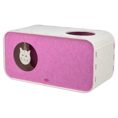 Trixie speelbox merle vierkant vilt zand roze