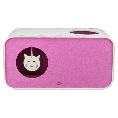 Trixie speelbox merle vierkant vilt zand roze