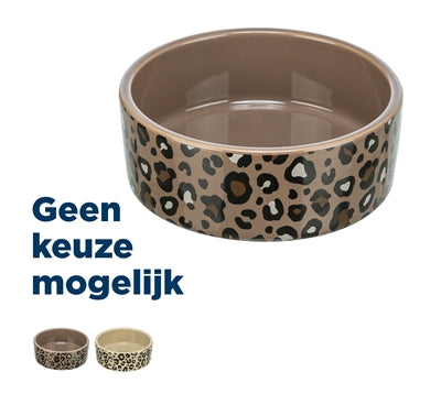Trixie voerbak drinkbak leo keramiek panterprint assorti