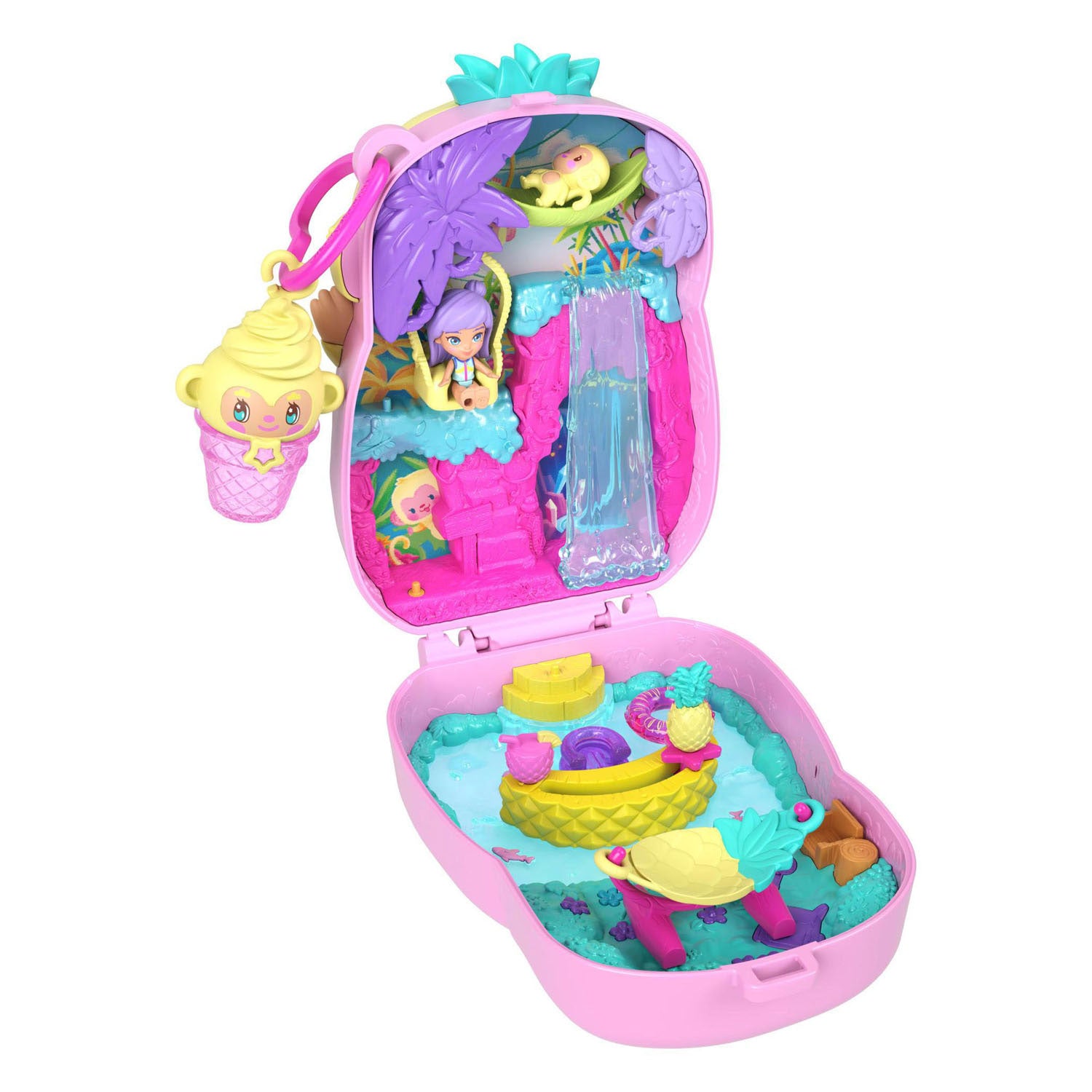 Polly pocket compact speelset ananas en aapje