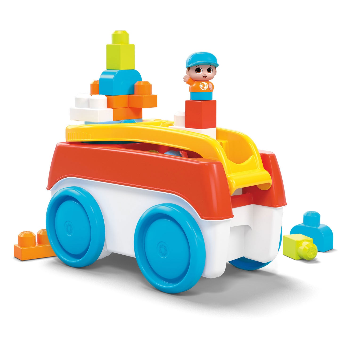 Mega Bloks - Blokken draaien Bolderkar met Bouwblokken