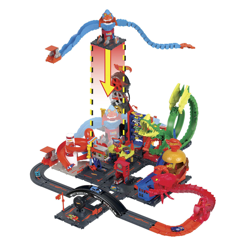 Hot Wheels City Nemesis Lab Tankstation Gorilla Aanval
