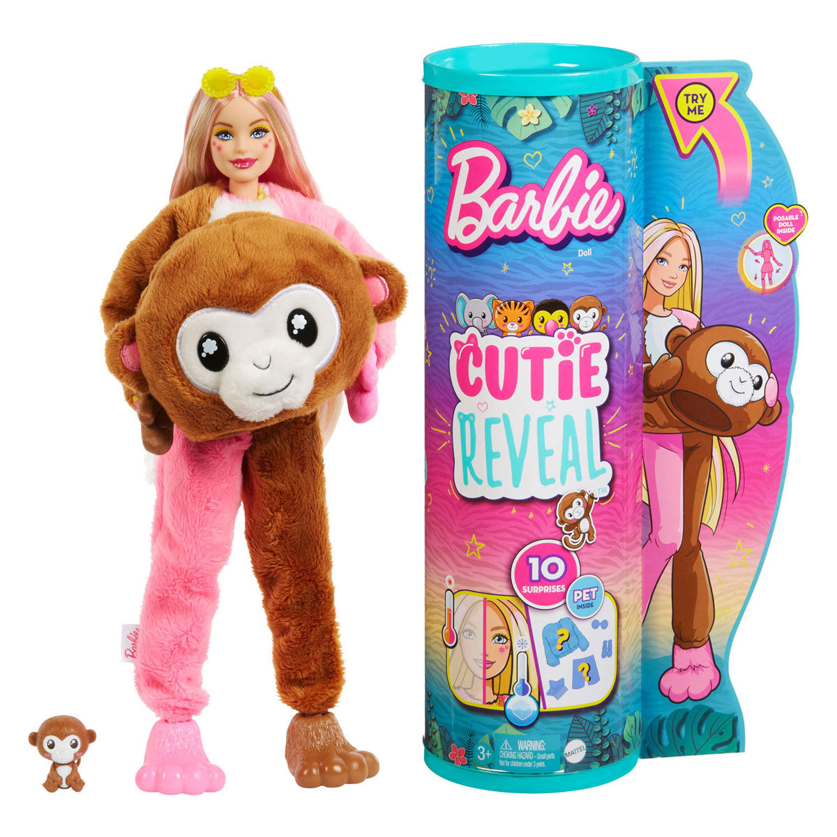 Barbie Cutie Onthullen Jungle - Aap