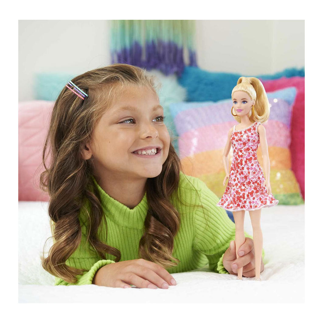 Barbie Fashionista Pop - Roze bloemenjurk