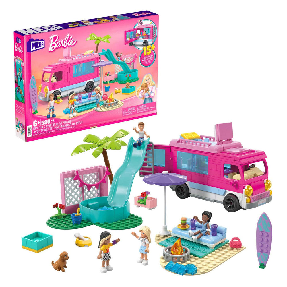 Mattel barbie droomcamper avontuur bouwset, 580dlg.