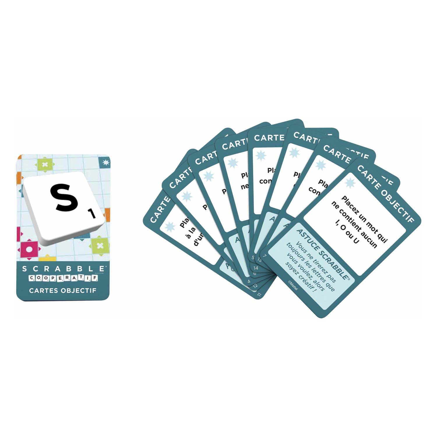 Mattel games scrabble together - bordspel - 2 jeux en 1 - franstlig