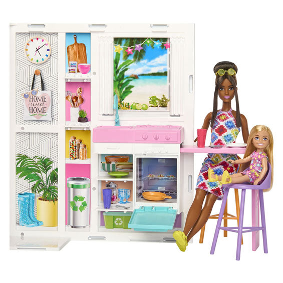 Mattel barbie vakantiehuis met modepop speelset