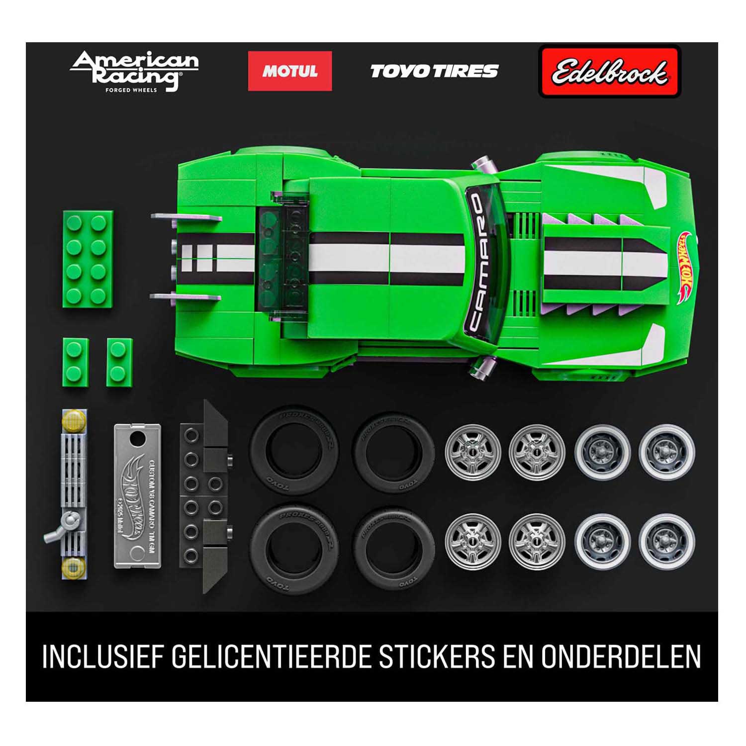 Mattel brick shop hot wheels speed serie - custom '68 camaro - bouwspeelgoed - 289 onderdelen