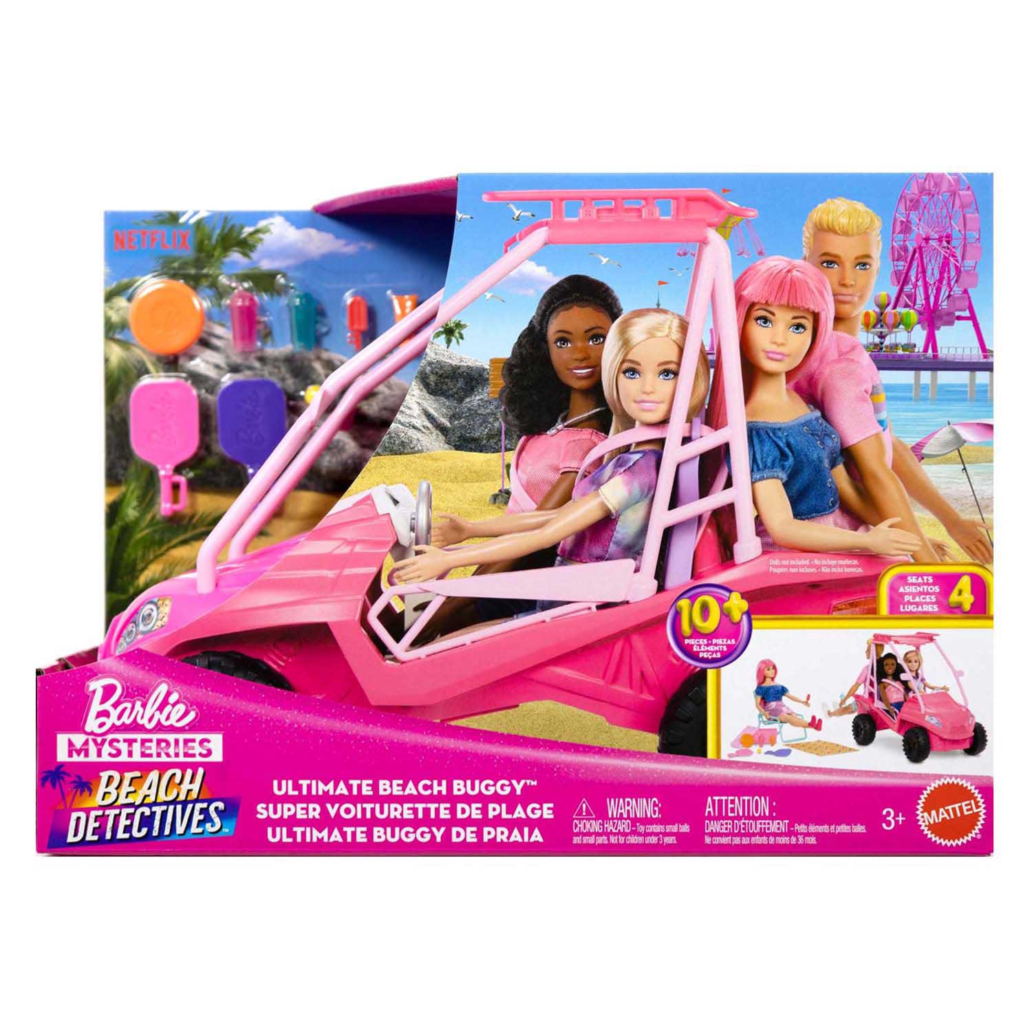 Barbie mysteries beach detectives ultieme strandbuggy, pop, voertuig en accessoires