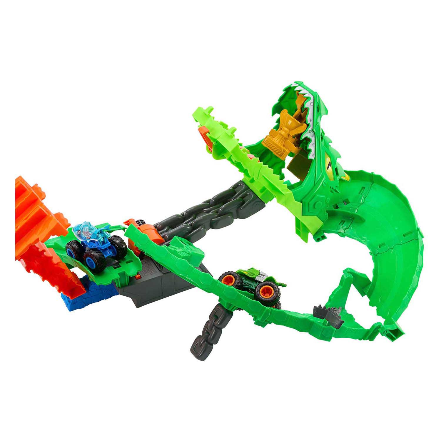 Hot wheels monster trucks haaien tegen dinos lanceerset