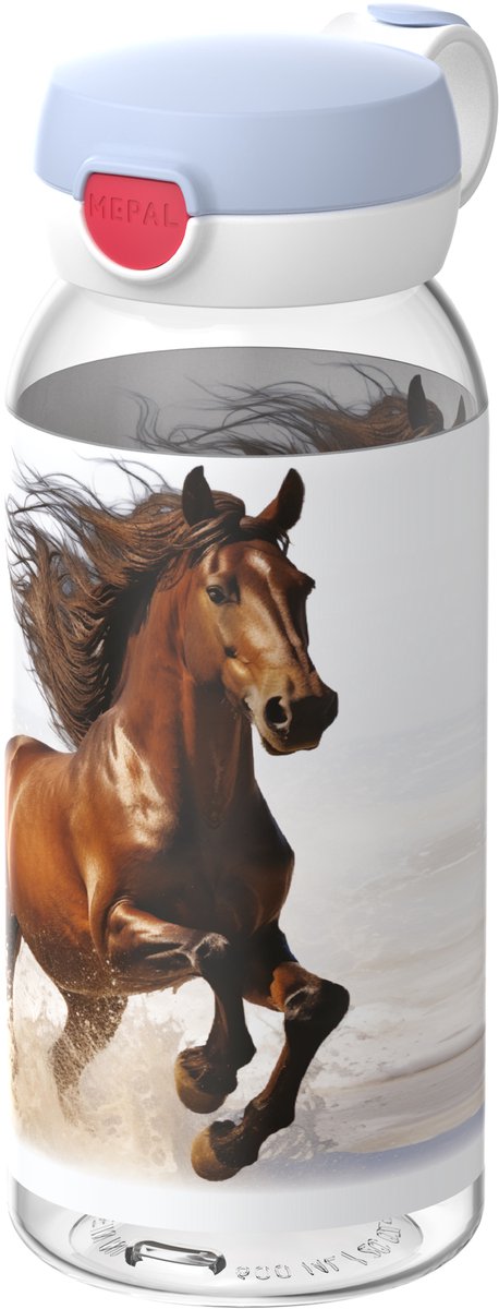 Mepal drinkfles met flipdop campus - 600 ml - waterfles kinderen - lekdicht - hygiënische deksel - wild horse