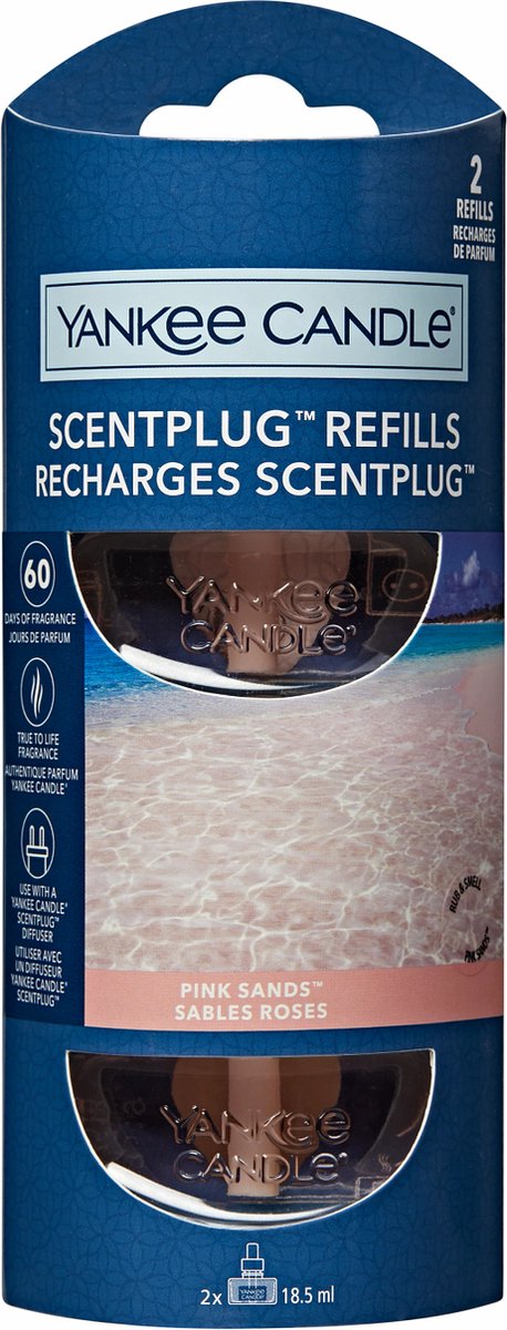 Yankee candle - pink sands - elektrische diffuser navulling - 2 stuks